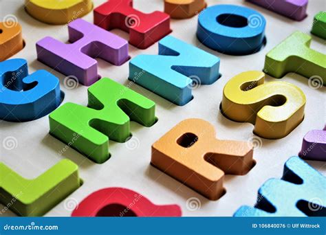 An Concept Image Of A Colorful Alphabet Preschool Abc Stock