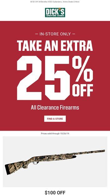 Take An Extra 25 Off All Clearance Firearms In Store Dicks Sporting Goods Email Archive