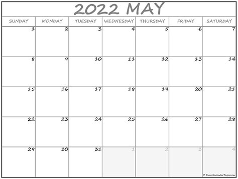 Free Printable Blank May Calendar 2022 2022