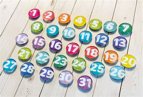 Calendar Number Magnets For Magnetic Calendars Perpetual Etsy