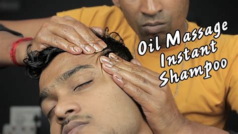 Heavy Oil Head Massage With Instant Shampoo Asmr Head Massage And Ear Massage With Lots Of Oil