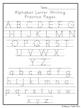 Browse writing letter educational resources. Alphabet Letter Writing Practice Pages by Rebecca Tueffel ...