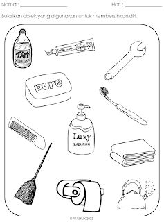 gambar gambar alatan kebersihan diri mewarnai alat rebanas