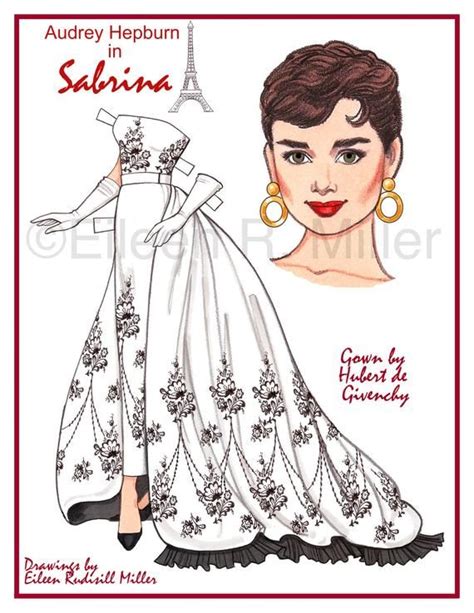 Audrey Hepburn In Sabrina Paper Doll Etsy 紙人形 ヴィンテージの紙人形 紙の服