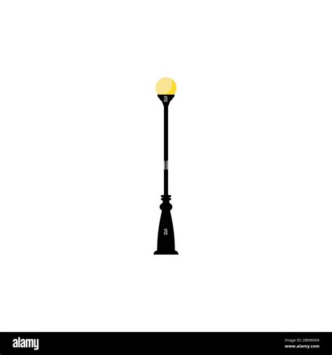 Vintage Streetlight Symbol Vector Retro Object With One Lamp Isolated