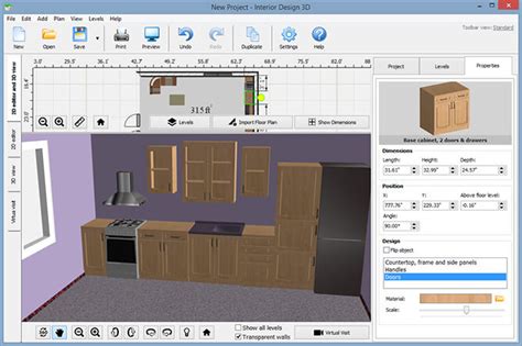 Interior Design Software Interface Screenshots