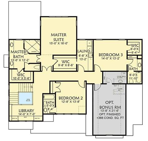 Two Story 4 Bedroom Craftsman House Floor Plan