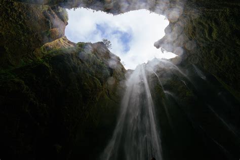 Free Images Waterfall Sunlight Formation Cave Jungle Looking Up