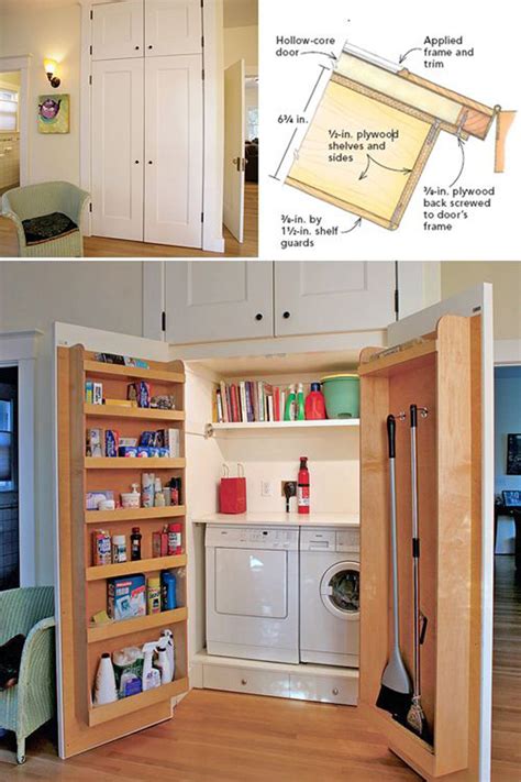 This guide will give you laundry storage ideas and help. 12 Tiny Laundry Room With Saving Space Ideas | HomeMydesign