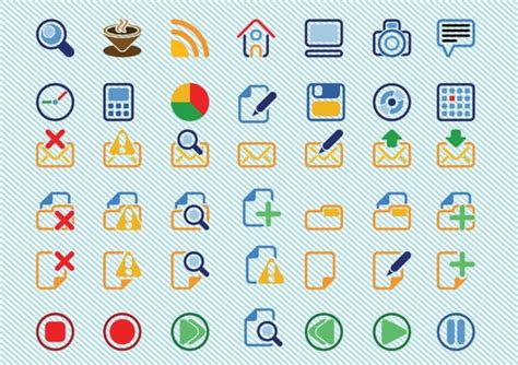 Basic Icons Vectors Free Vector In Adobe Illustrator Ai Ai Vector