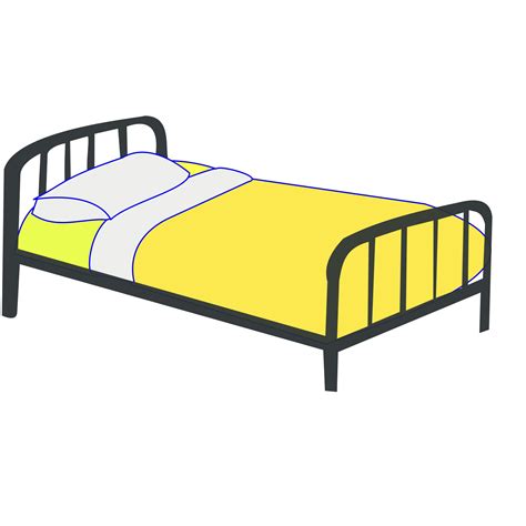 Single Bed SVG Clip Art, cartoon free make single furniture Transparent png image