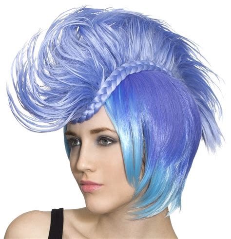 purple mohawk wig with side braids costume wigs hair pieces wigs