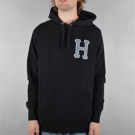 Huf 3m Applique Classic H Pullover Hoodie Black Skate Clothing From