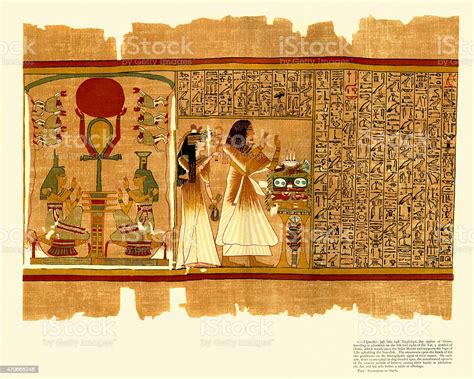 Ancient Egyptian Papyrus Of Ani Book Of The Dead Stock Illustration