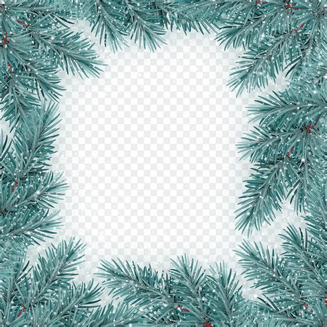 Christmas Tree Branch Border With Snow Christmas Decorations Clipart