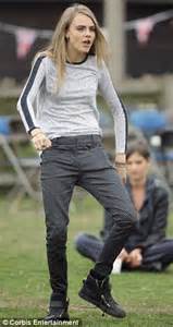 Cara Delevingne Shows Off Her Silky Footballing Skills On The Set Of