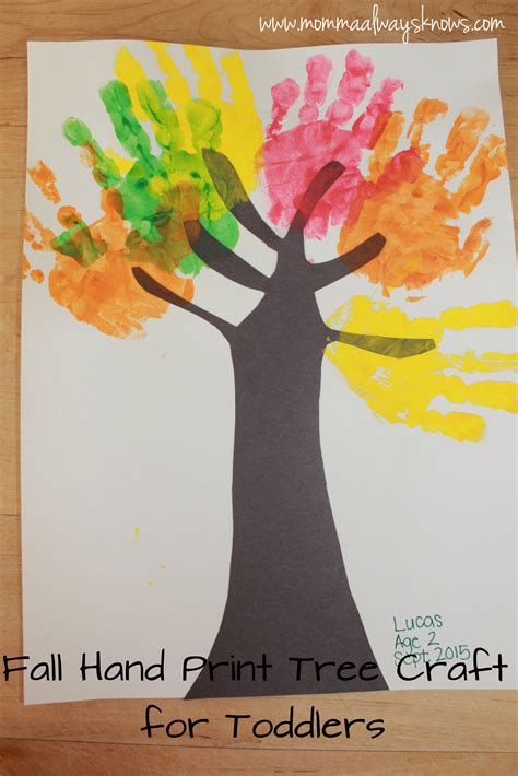 Fall Hand Print Tree Craft For Toddlers Hand Print Tree Halloween