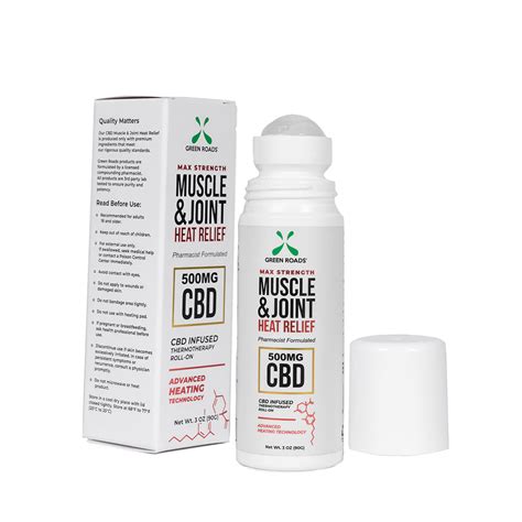 Green Roads Cbd 500mg Muscle And Joint Heat Relief Roll On Cream