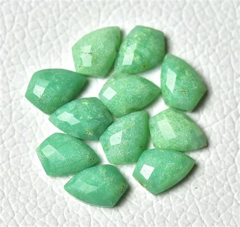 5 Pieces Natural Chrysoprase Faceted Loose Gemstones Lot Etsy