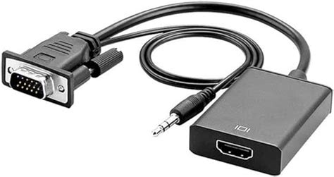 Szkn Cable Adaptador Vga Macho A Hdmi Hembra Con Salida De Audio De 3