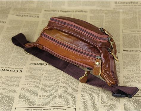 Genuine Leather Men Fanny Pack Waist Bag Murse Man Purse Mens Bag