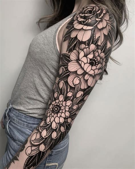 Tattoo Sleeve Ideas For Women Flowers