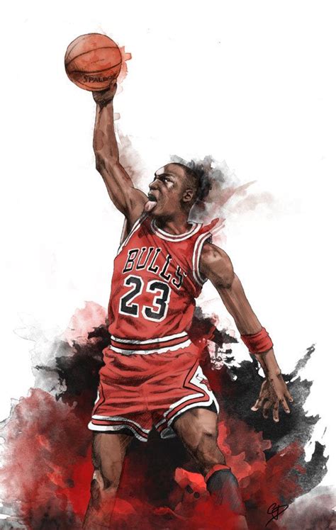 Michael Jordan Illustrated Wall Poster Art By Illustrationsbychris