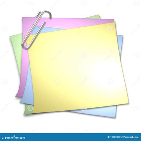 Blank Memo With Paper Clip Stock Illustration Illustration Of Board