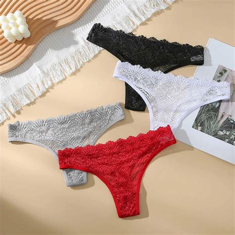 3pcs Ladies Sexy Lingerie Womens Underwear Set High Quality Lace Embroidery Panties Low Waist