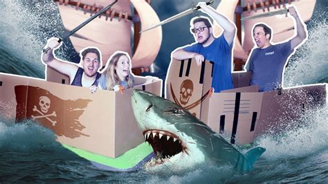 Giant Box Fort Boat War Insane Box Fort Challenge Youtube