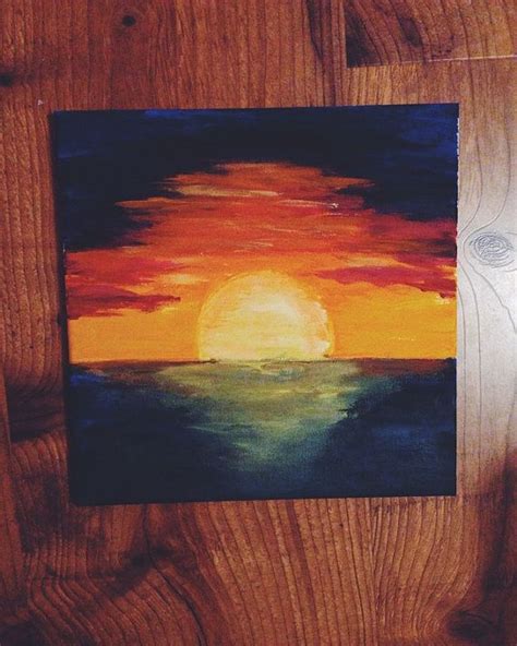 Sunset Over Ocean By Jillbatespaintings On Etsy Sunset Painting Easy