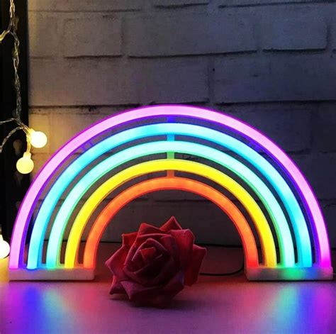 Rainbow Neon Sign Lights Wall Home Decoration Light Lamp For Etsy