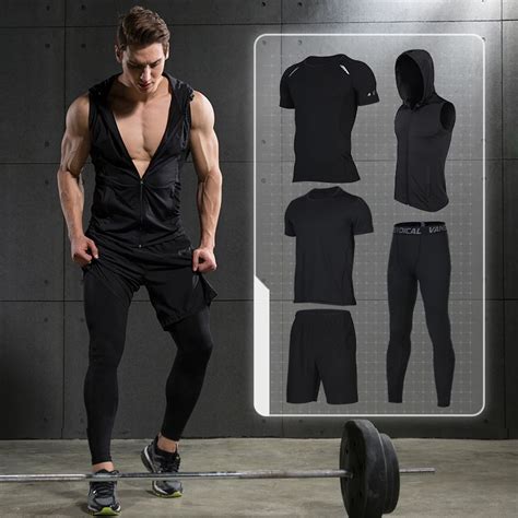 2018 quick dry sports suits men running sets compression basketball tights clothes gym fitness