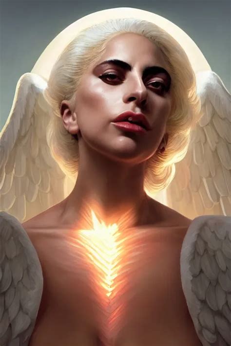 Lady Gaga As A Heavenly Angel Anatomy Bathed In Stable Diffusion
