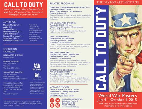 Call To Duty World War Posters And Tears Of Stone Exhibition Brochure By