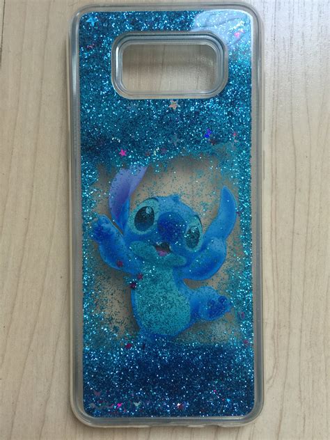 Disney Stitch Bling Sparkle Liquid Glitter Quicksand Case For Samsung