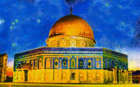 Scores of palestinians wounded after israeli police move in on protesters in east jerusalem. Masjid Al Aqsa Digital Art by Islamprint Dotcom