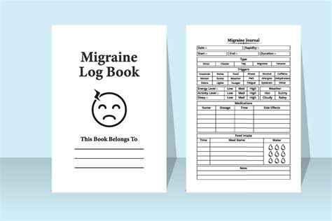 Migraine Journal Interior Migraine Pain Tracker And Medication Planner Notebook Template