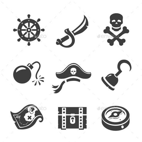 Pirate Icons Pirate Treasure Maps Pirate Font Pirate Hook Tattoo