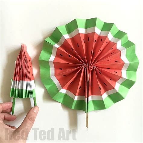 Diy Paper Fan Melon Fans Red Ted Arts Blog Diy