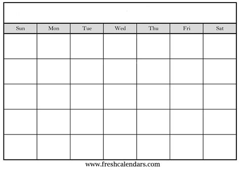 Printable Calendar Blank Printable Calendar To Write On Ten Free