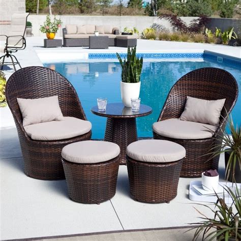 Small Patio Furniture Sets With Black Wicker Chair Sets Balcony
