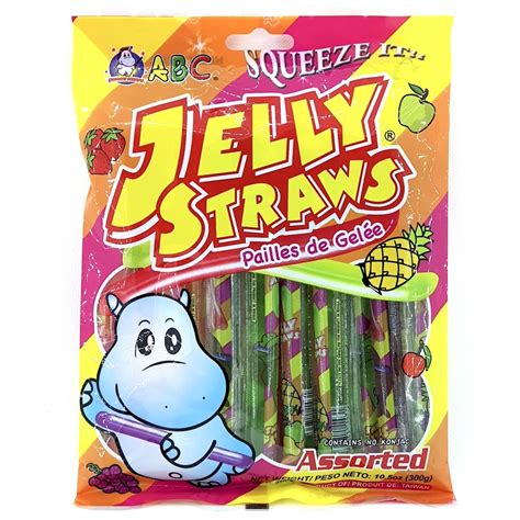 Abc Brand Jelly Straws Assorted Fruit Flavours 300g Wah Hing