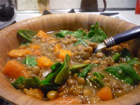 Lentil Sweet Potato And Spinach Soup