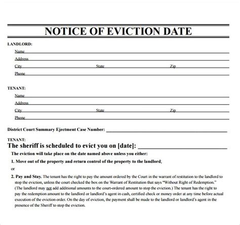 Free 10 Eviction Notice Samples Templates In Pdf Google Docs Ms Free