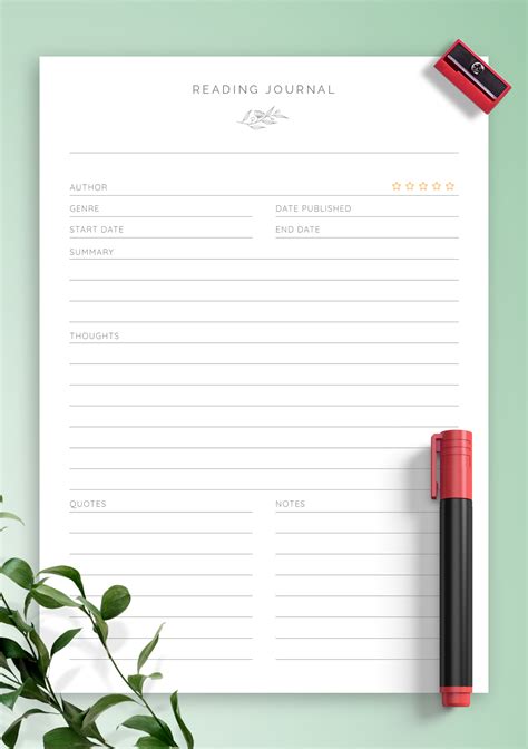 Reading Journal Template Goodnotes Free
