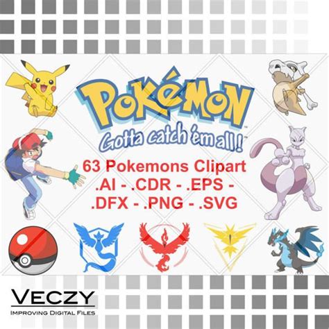 Pokemon svg Pack of 63 vectors pokemon svg files svg | Pokemon svg