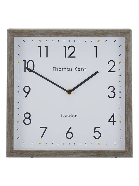 Thomas Kent Smithfield Square Wood Finish Clock 30cm Grey Clock