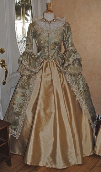 Silk And Brocade Rococo Marie Antoinette Gown Custom Historical
