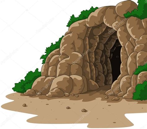 Cartoon Cave Isolated On White Background — Stock Vector